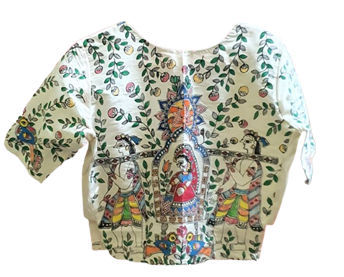 Mithila Madhubani Hand Painting Ladies Blouse